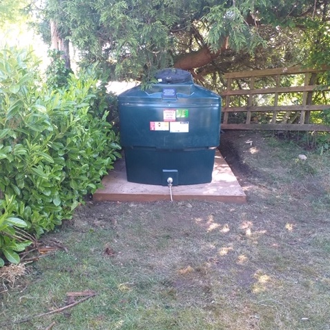 New oil tank installed in a OFTEC complied space