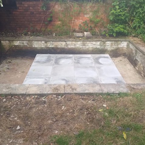 Example of new concrete base work